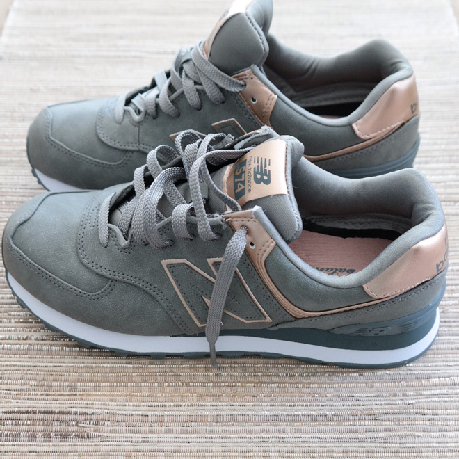 new balance grise et or rose